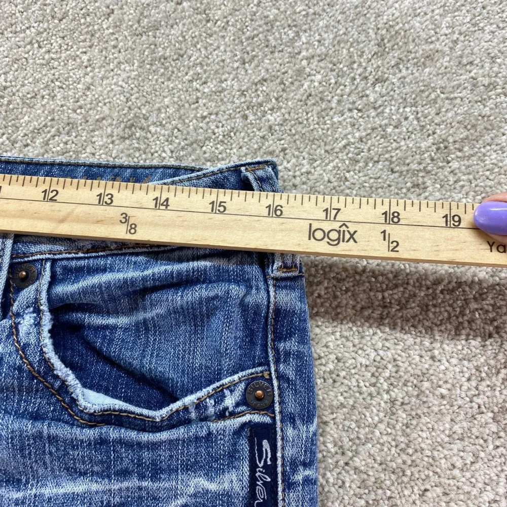 Silver Jeans Brianna Bootcut Womens 31 Blue Denim Low Rise Raw Hem‎ L31860
